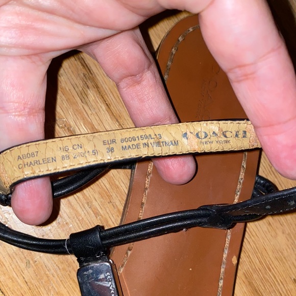 SOLD - Coach Strappy Black Sandal w/ Silver Decoration - Picture 4 of 10